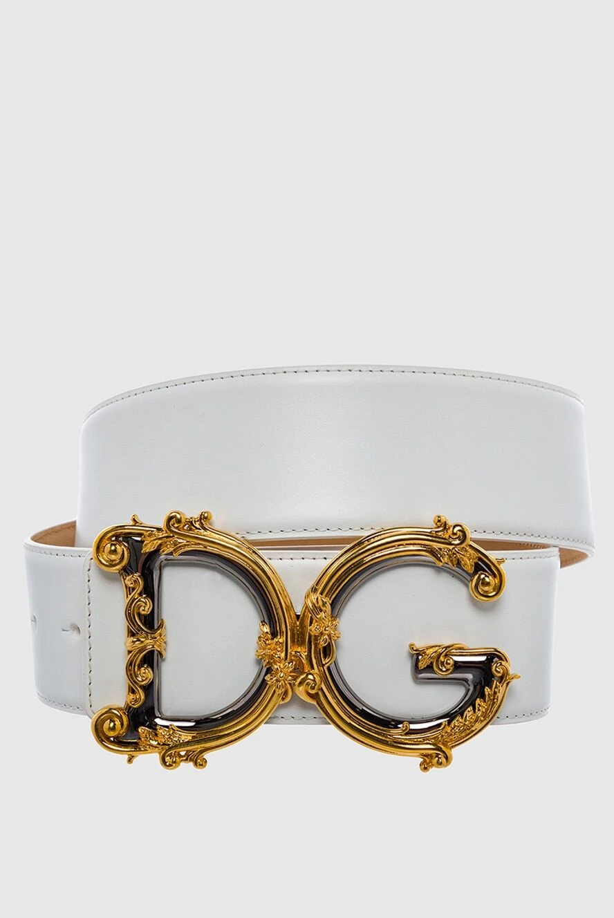 Dolce & Gabbana woman white leather belt for women купить с ценами и фото 163752 - photo 1