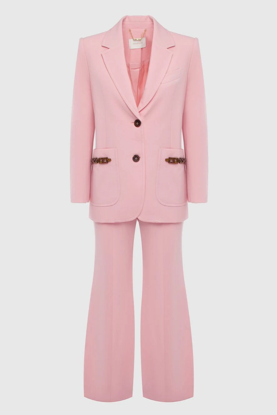 Zimmermann женский костюм розовый с приталенным жакетом и брюками клёш
163789 - фото 1