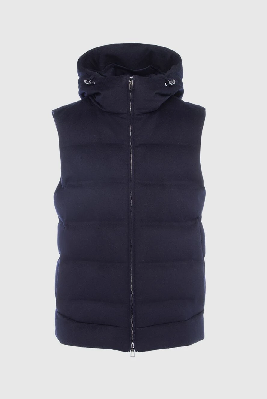 Loro Piana man men's cashmere and down vest blue купить с ценами и фото 163834 - photo 1