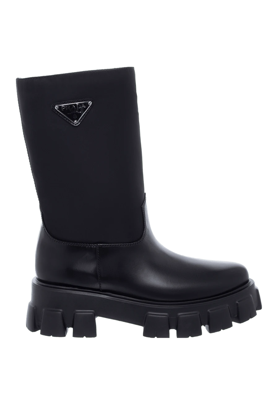 Prada woman black leather boots for women купить с ценами и фото 163861 - photo 1