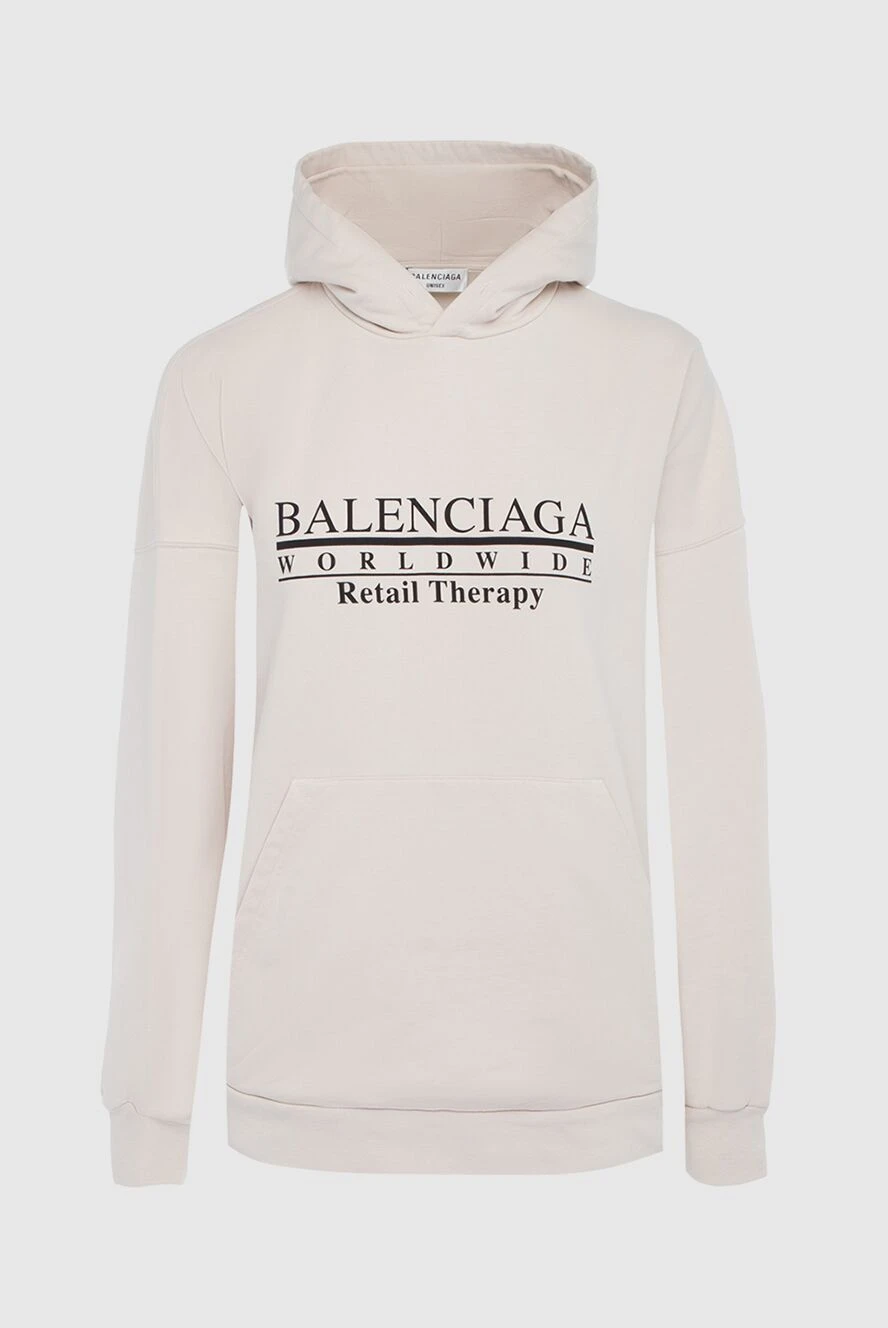 Balenciaga женские худи из хлопка бежевое женское купить с ценами и фото 163893 - фото 1