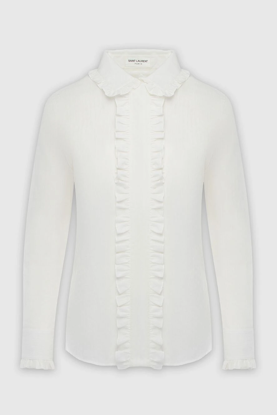 Saint Laurent woman white cotton blouse for women купить с ценами и фото 163911 - photo 1