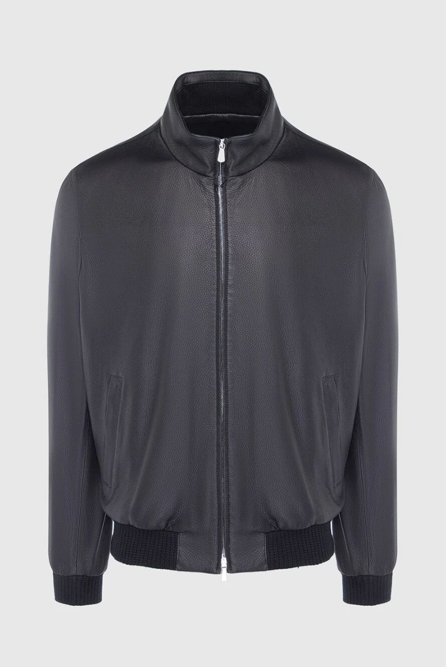 Enrico Mandelli куртка кожаная черная мужская 163957 - фото 1