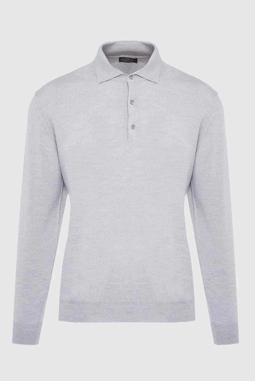 Cesare di Napoli man wool long sleeve polo gray for men купить с ценами и фото 163984 - photo 1