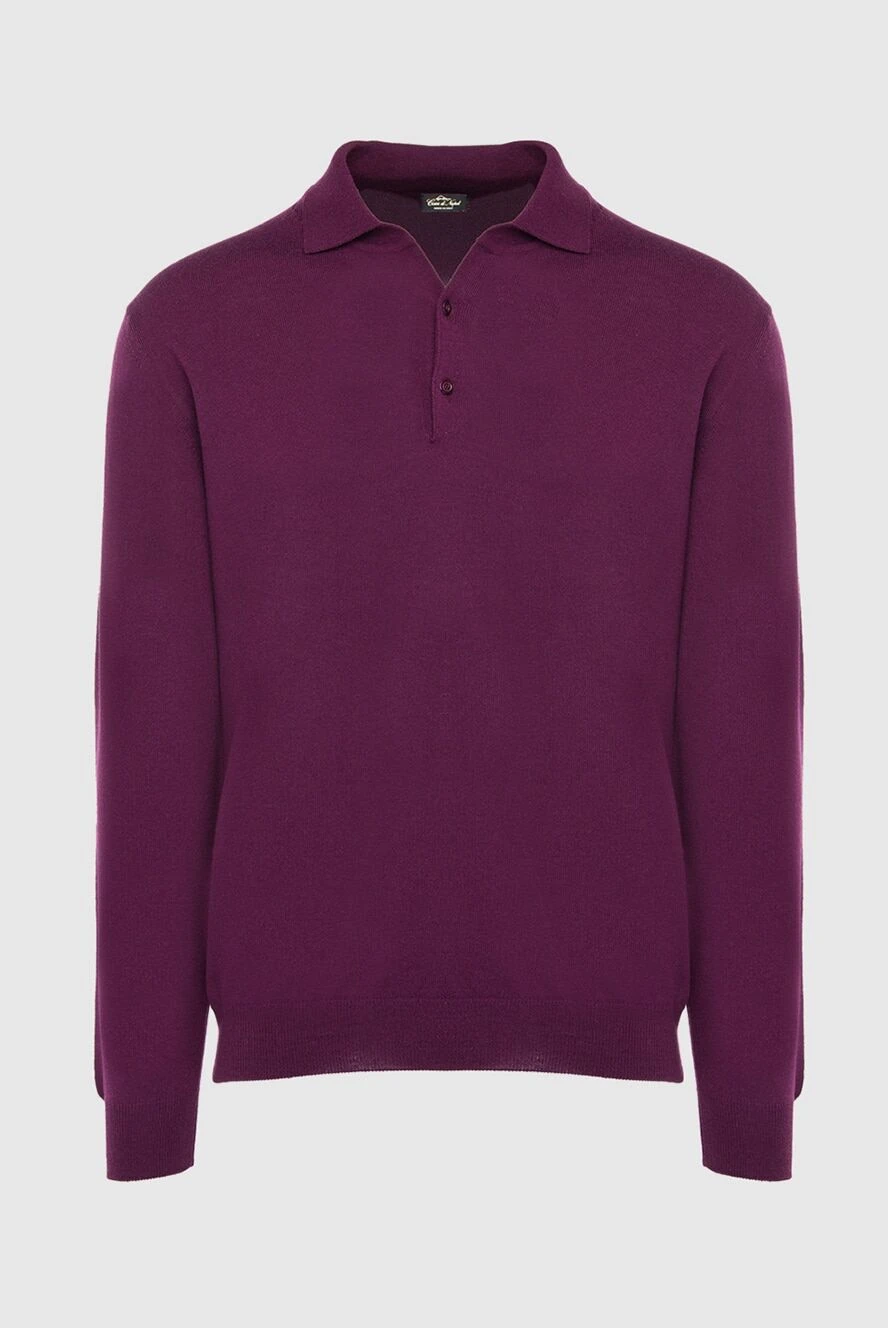 Cesare di Napoli man wool long sleeve polo burgundy for men купить с ценами и фото 163988 - photo 1