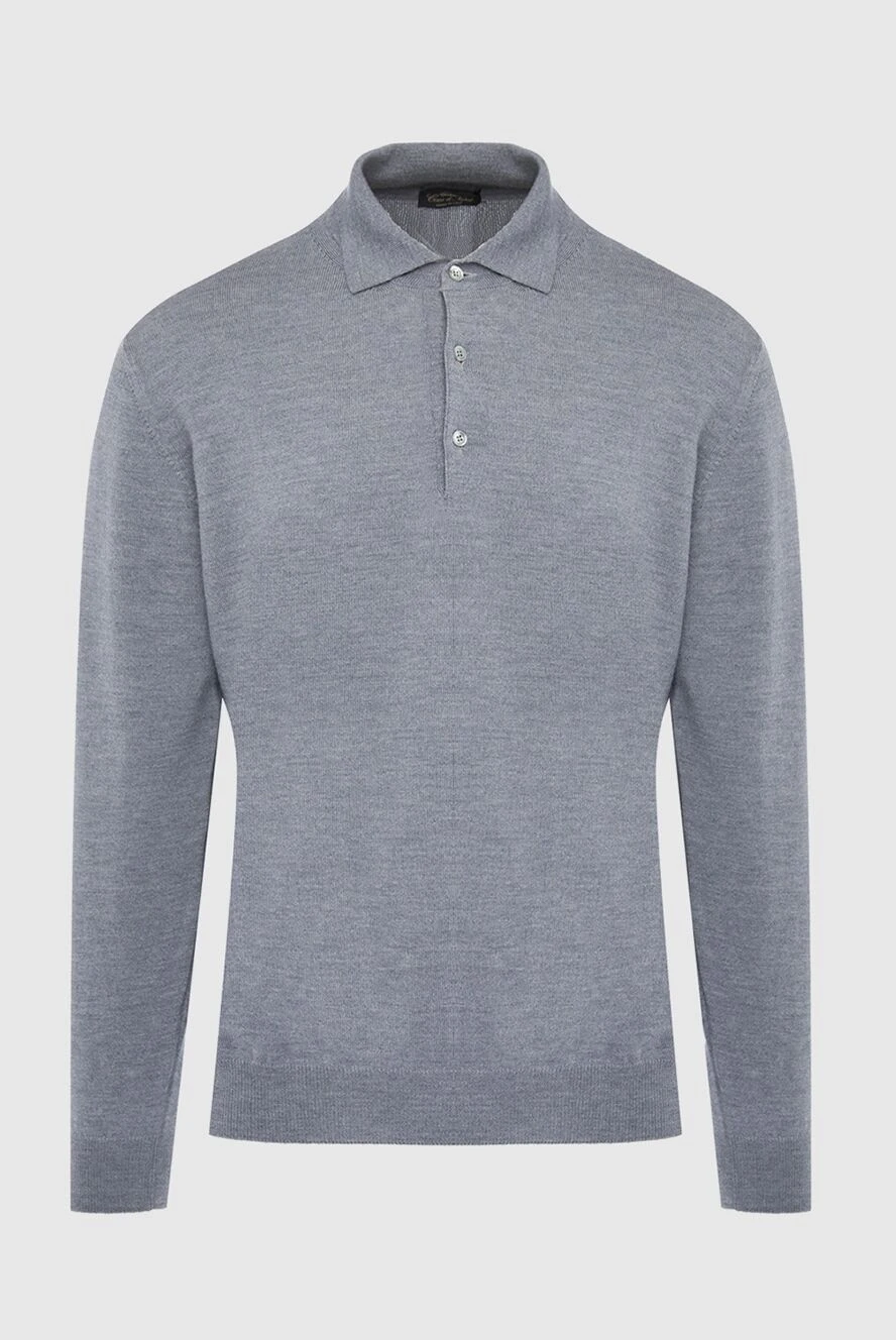 Cesare di Napoli man wool long sleeve polo gray for men купить с ценами и фото 163991 - photo 1