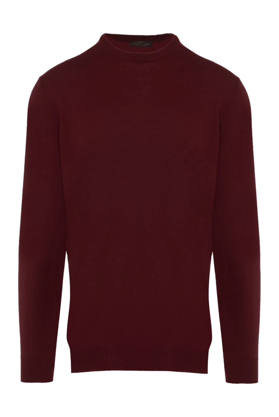 Cesare di Napoli man wool jumper burgundy for men купить с ценами и фото 163993 - photo 1