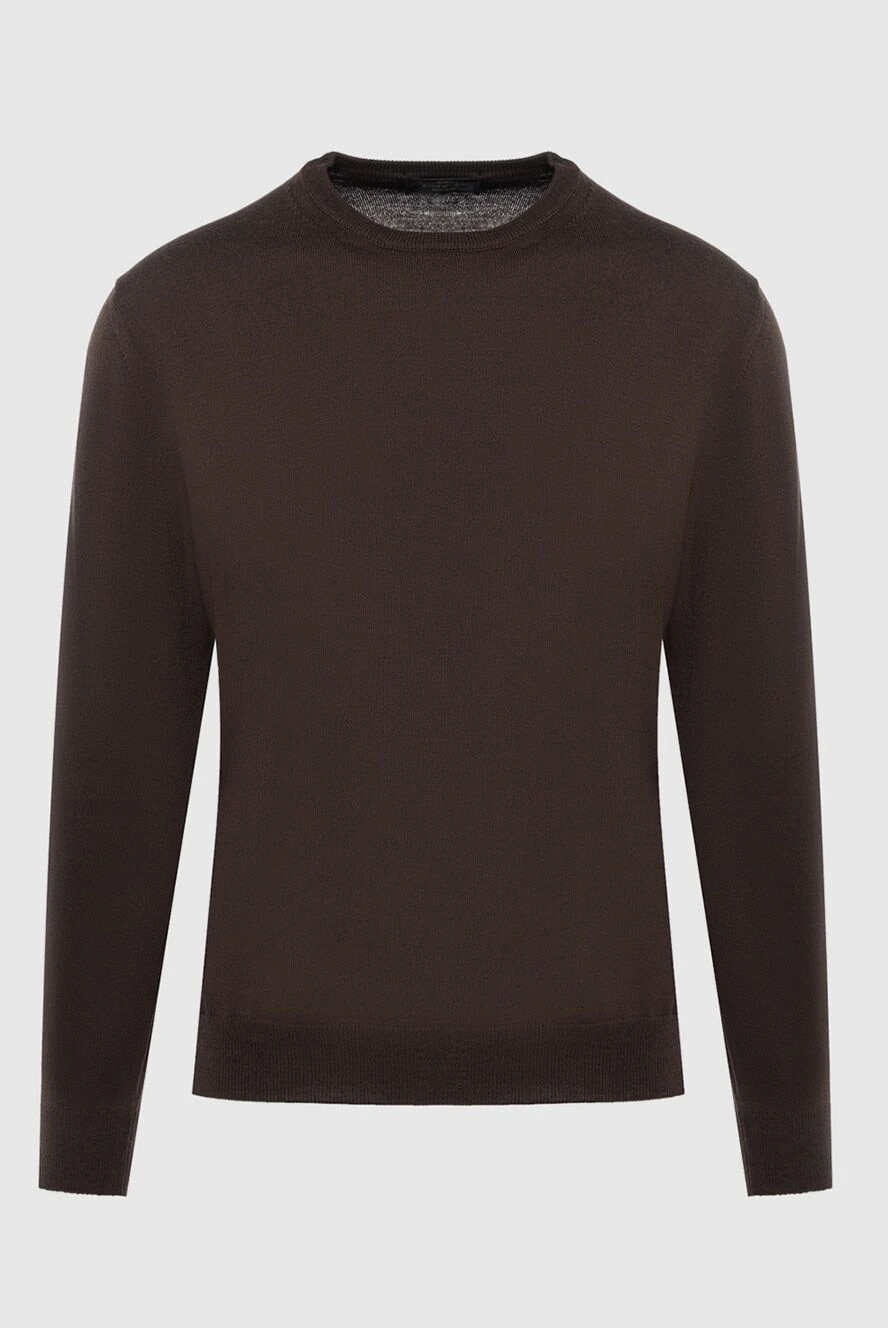 Cesare di Napoli man brown wool jumper for men купить с ценами и фото 164006 - photo 1