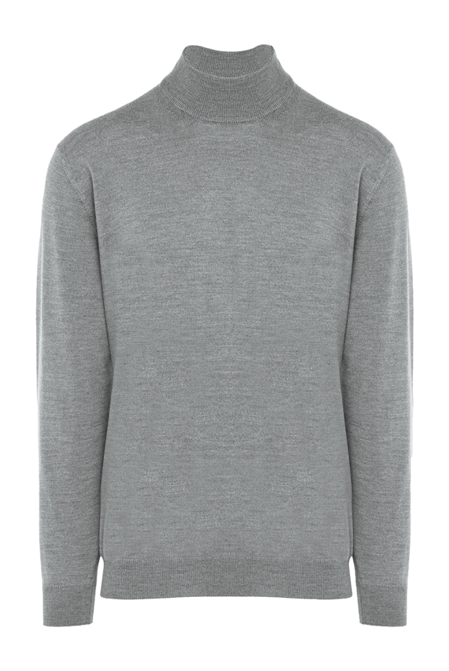 Cesare di Napoli man men's jumper with a high stand-up collar made of wool, gray купить с ценами и фото 164020 - photo 1