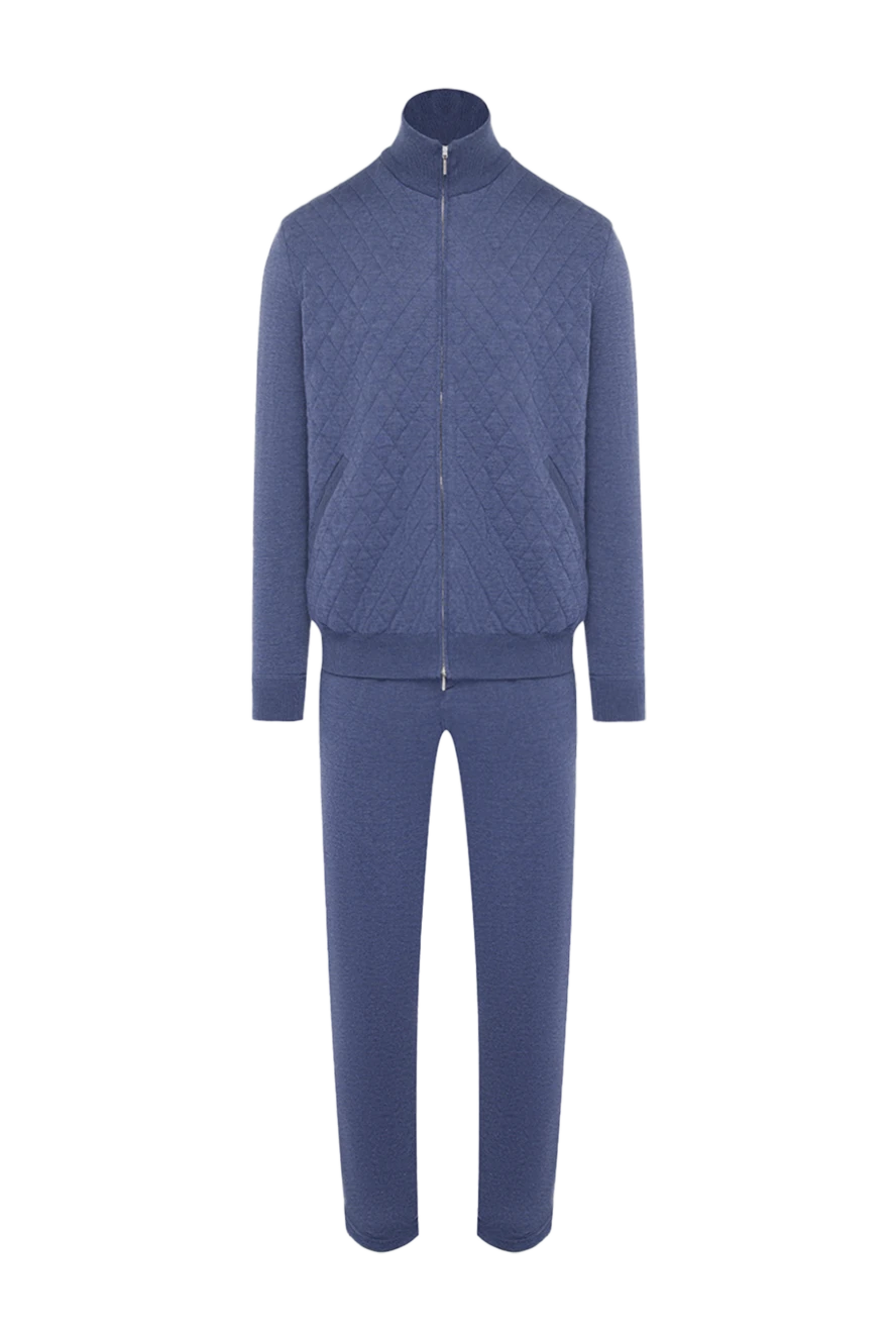 Cesare di Napoli костюм спортивный мужской из шерсти голубой 164035 - фото 1