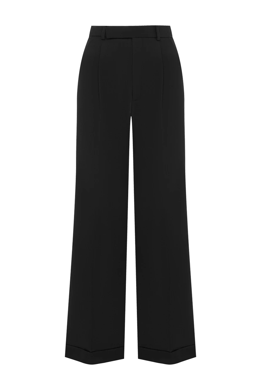 Saint Laurent брюки женские шерстяные классические черные 164245 - фото 1