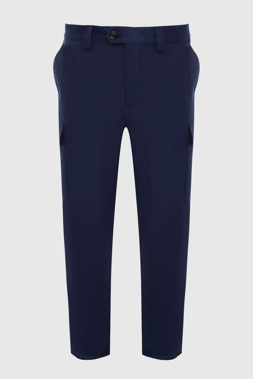 Brunello Cucinelli man blue wool trousers for men купить с ценами и фото 164306 - photo 1