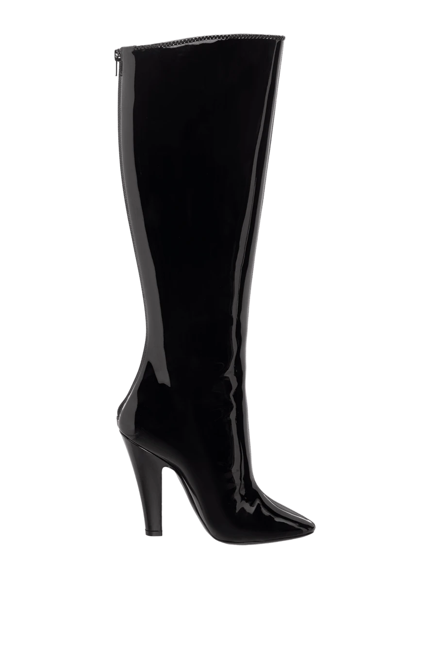 Saint Laurent woman black leather boots for women купить с ценами и фото 164354 - photo 1