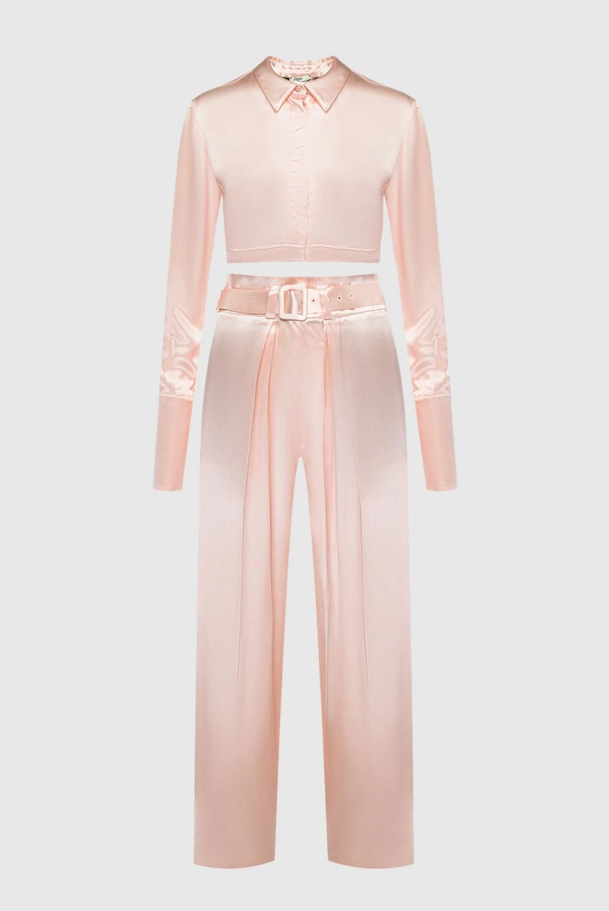 Fendi woman women's pink viscose trouser suit купить с ценами и фото 164370 - photo 1