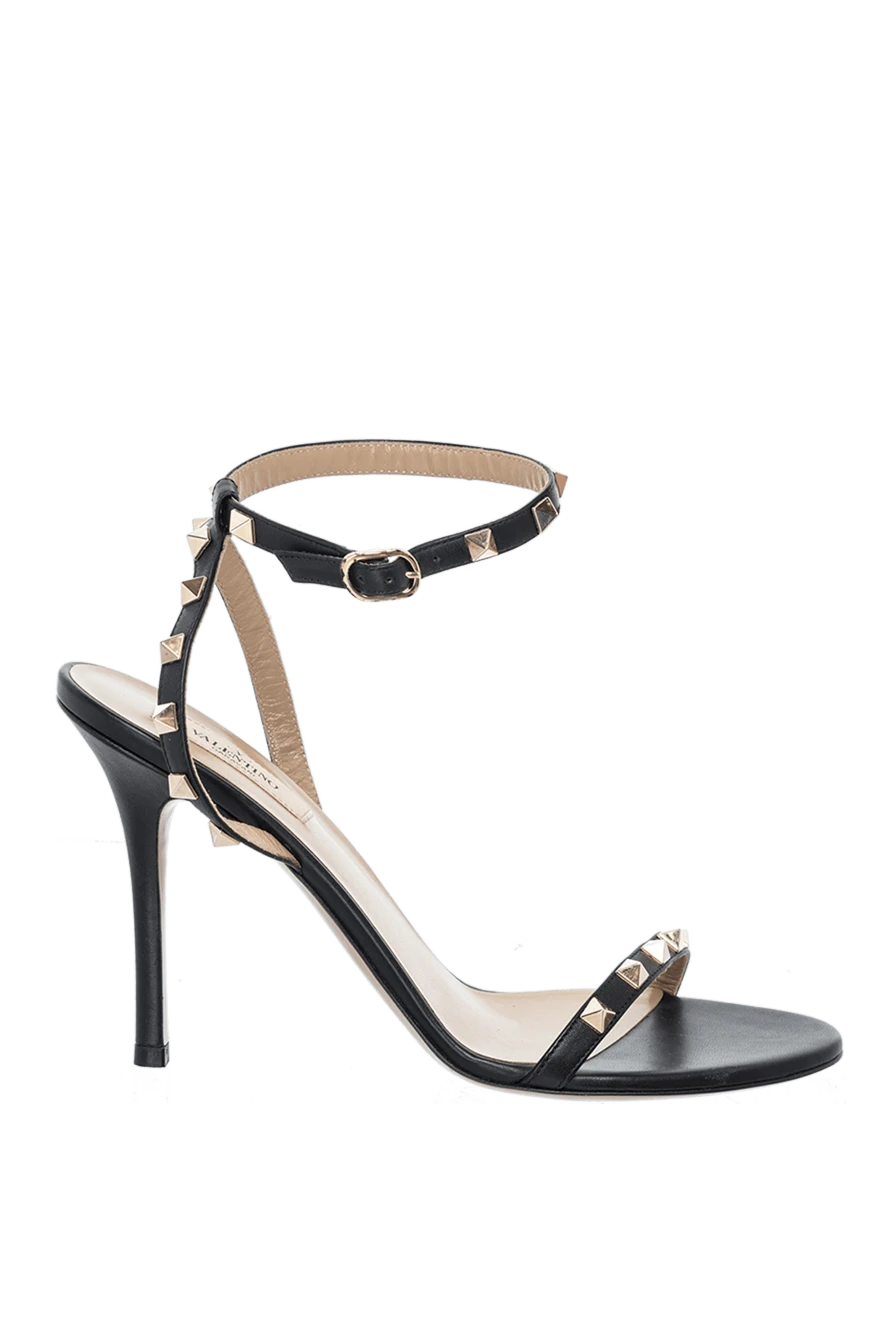 Valentino woman black leather sandals for women купить с ценами и фото 164423 - photo 1