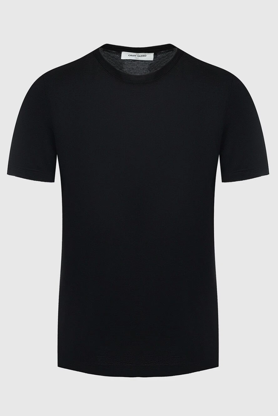 Gran Sasso man black wool t-shirt for men купить с ценами и фото 164446 - photo 1