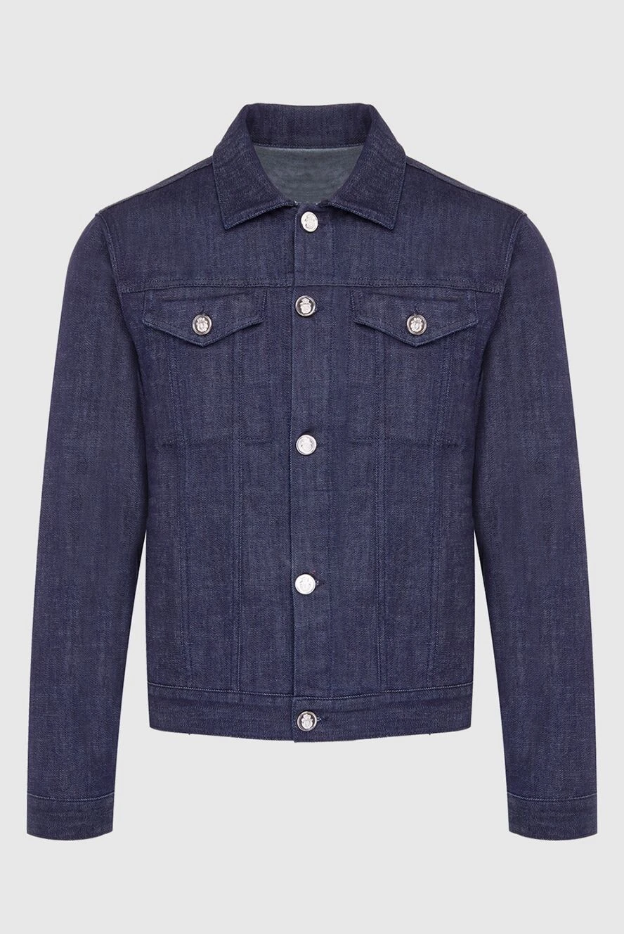 Billionaire man wool and elastane denim jacket blue for men купить с ценами и фото 164474 - photo 1