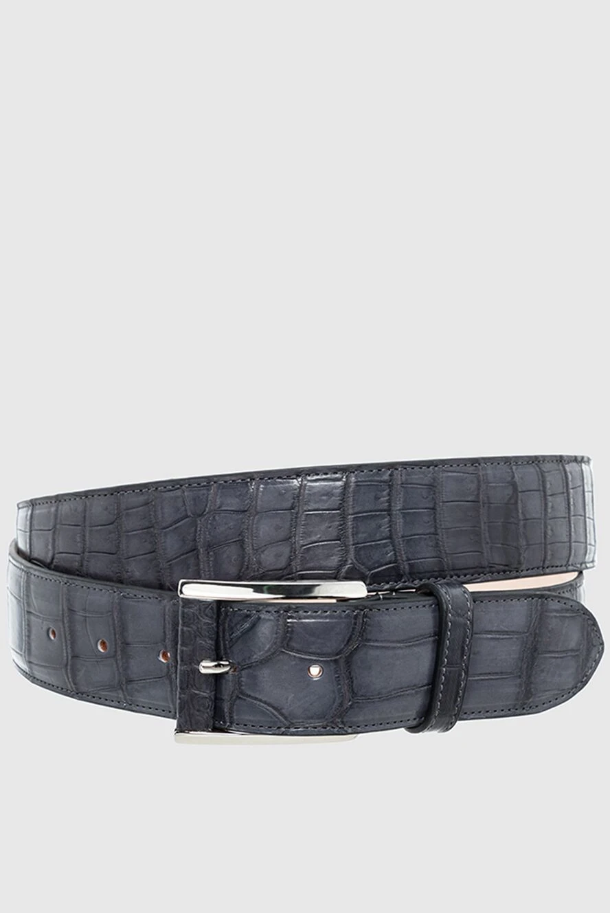 Cesare di Napoli man gray crocodile leather belt for men купить с ценами и фото 164549 - photo 1