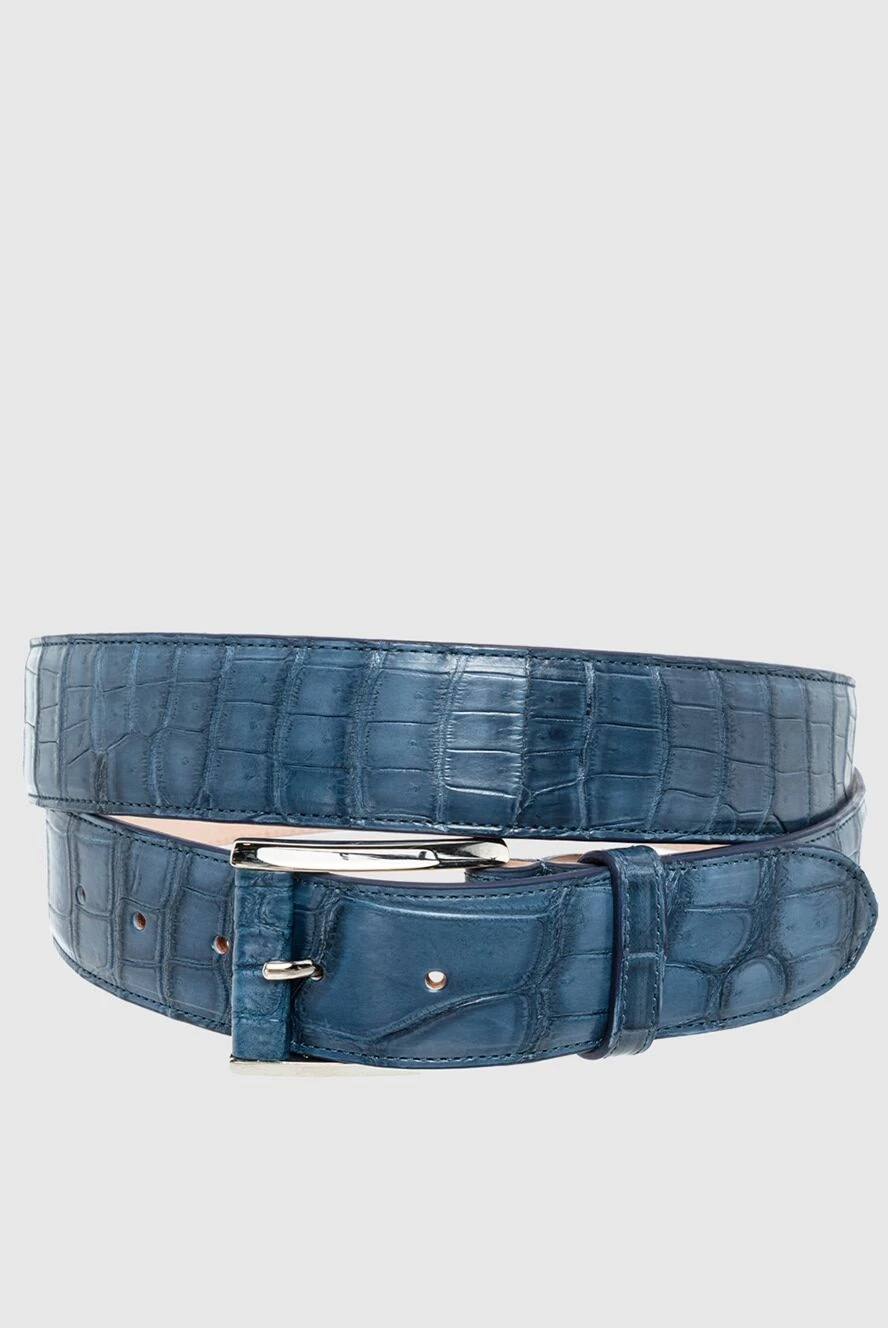 Cesare di Napoli man crocodile leather belt blue for men купить с ценами и фото 164550 - photo 1