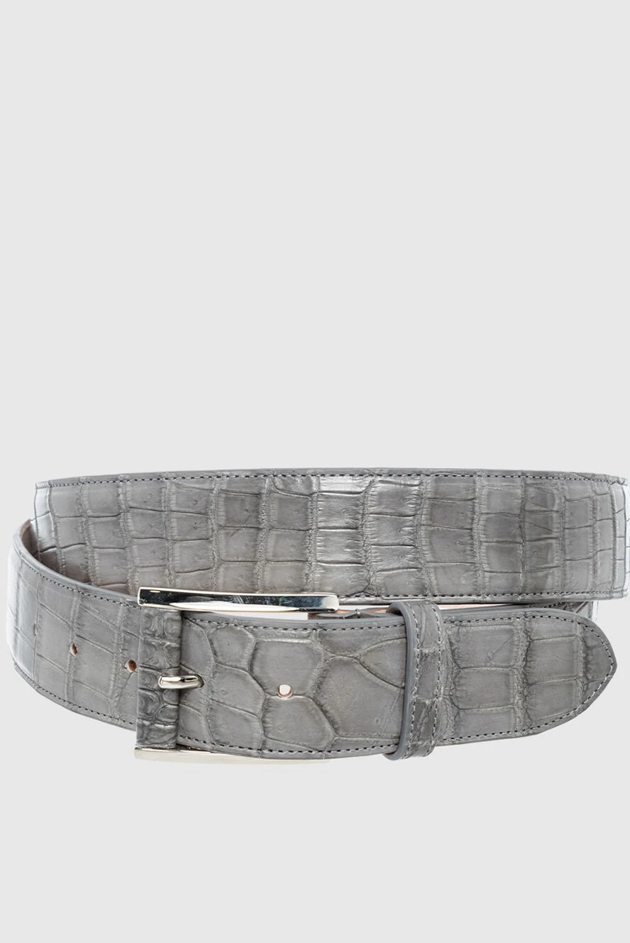 Cesare di Napoli man gray crocodile leather belt for men купить с ценами и фото 164552 - photo 1