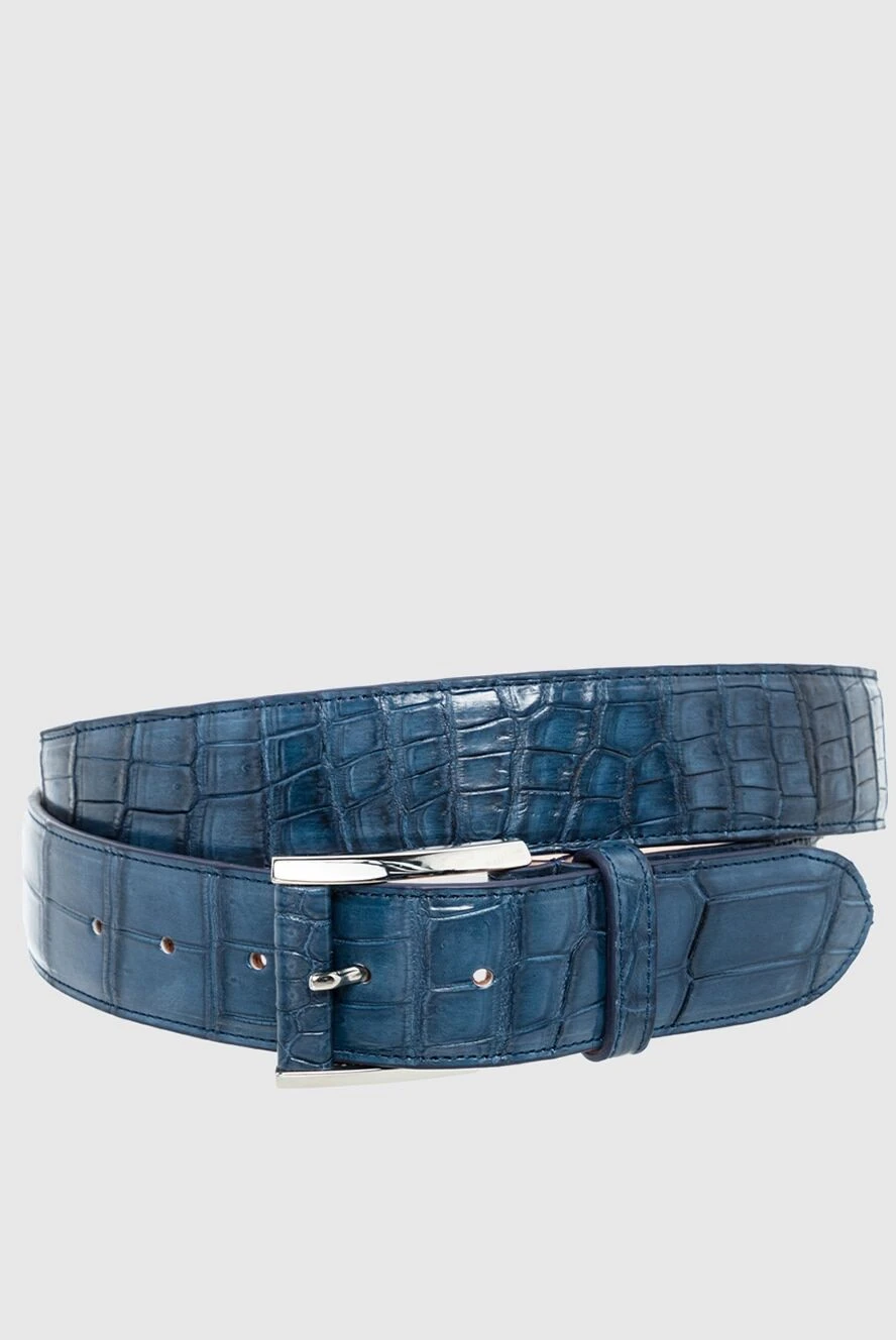 Cesare di Napoli man crocodile leather belt blue for men купить с ценами и фото 164554 - photo 1