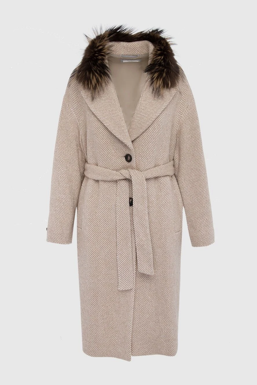 Peserico woman women's beige wool and polyamide coat купить с ценами и фото 164598 - photo 1