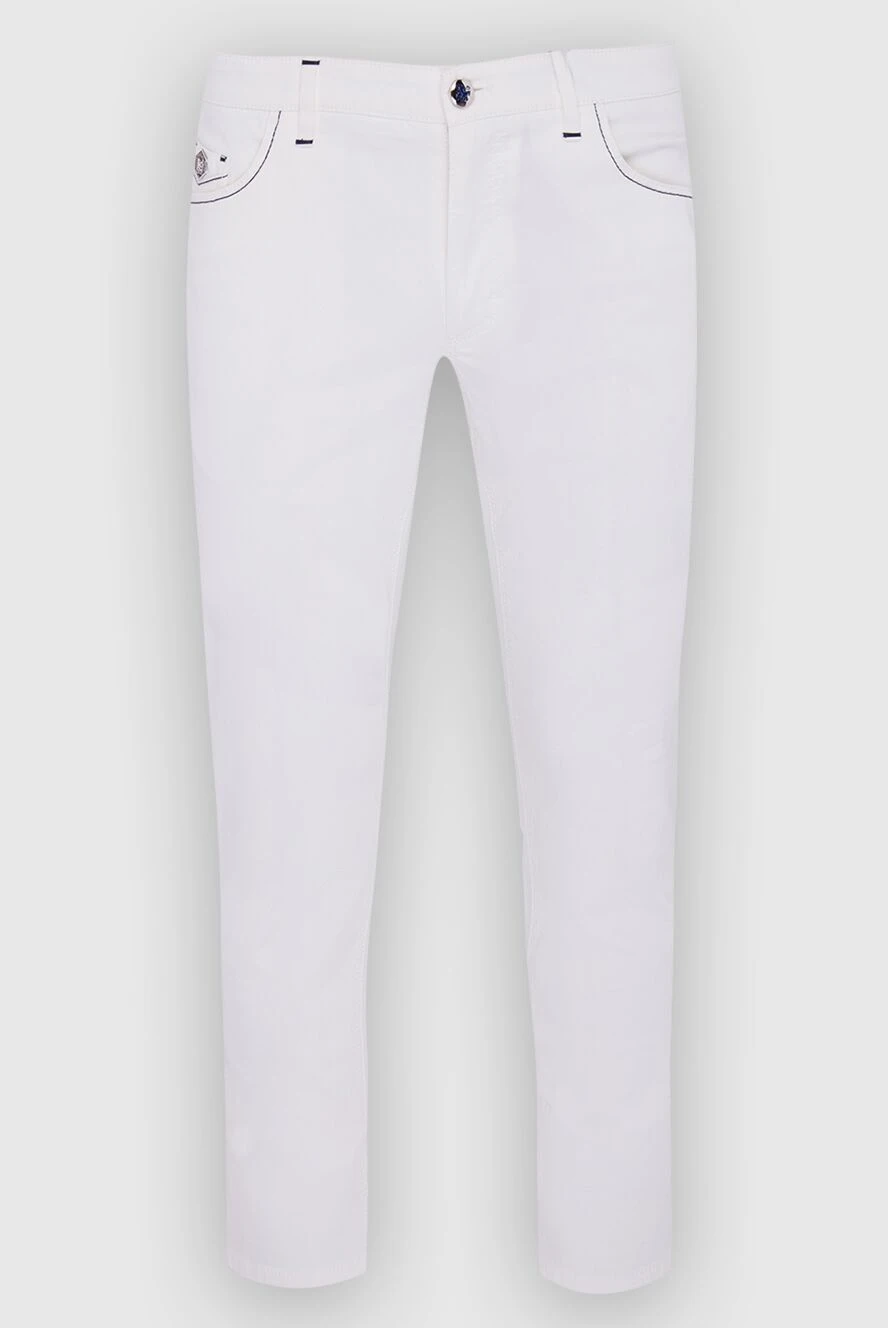 Zilli man white cotton jeans for men купить с ценами и фото 164656 - photo 1