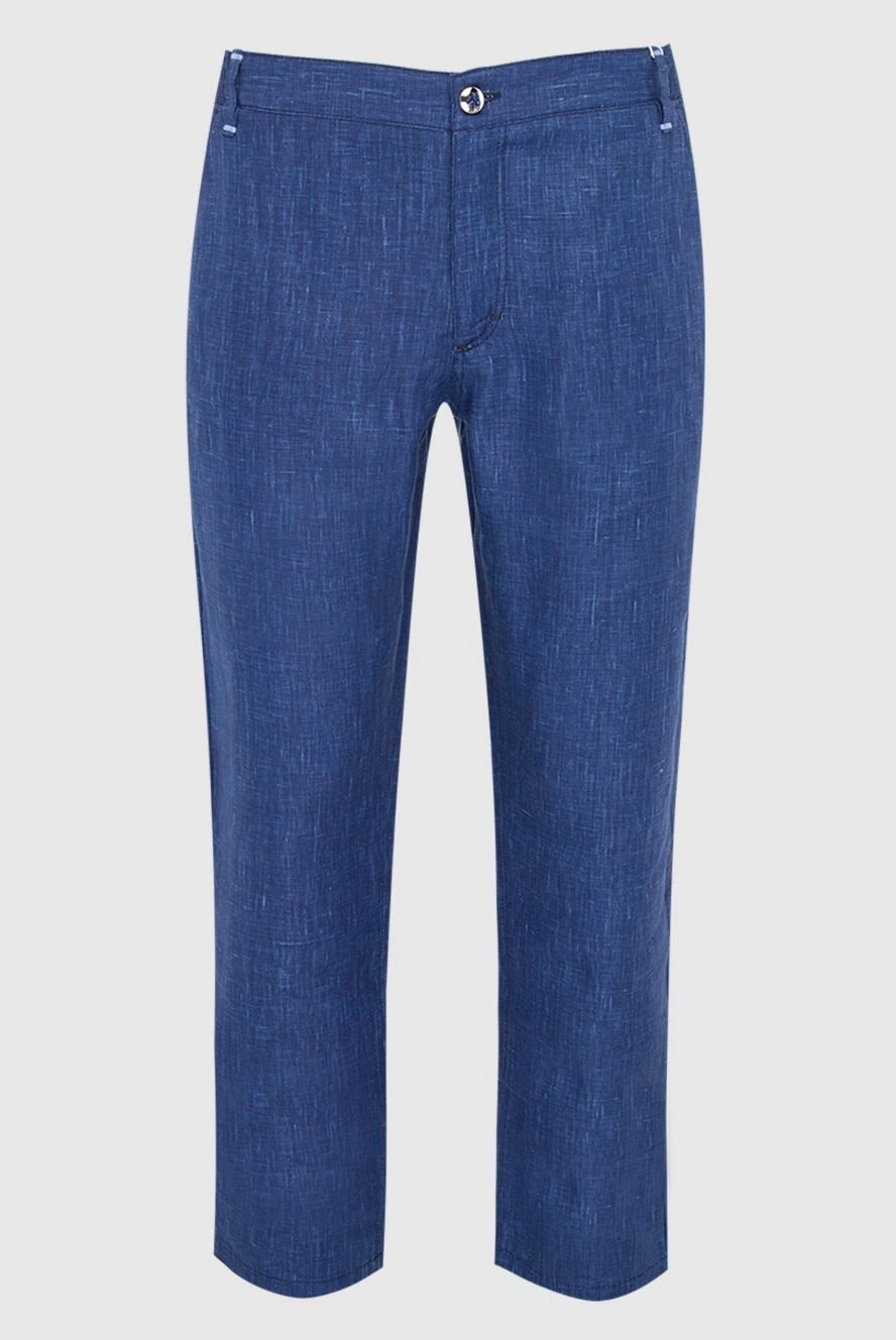 Zilli man men's blue linen trousers купить с ценами и фото 164671 - photo 1