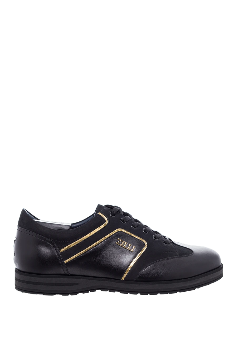 Zilli man black leather sneakers for men купить с ценами и фото 164682 - photo 1