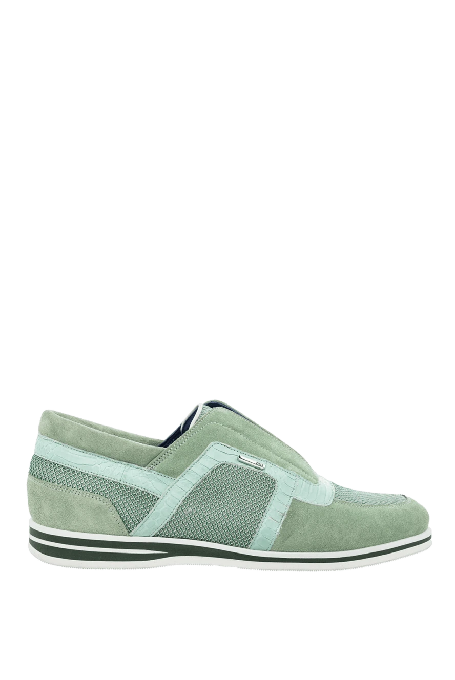 Zilli man green suede and crocodile leather sneakers for men купить с ценами и фото 164702 - photo 1