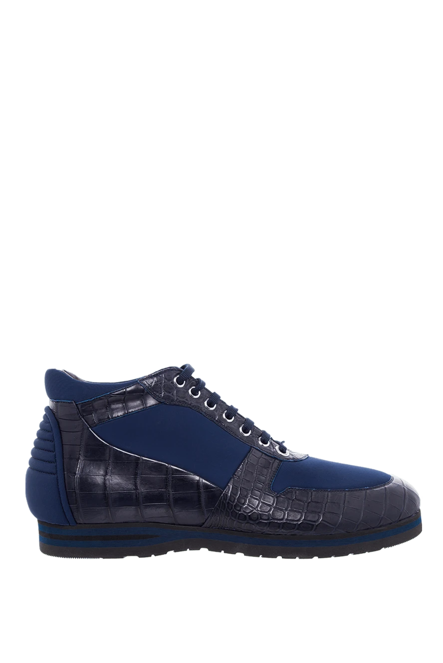 Zilli man blue crocodile leather sneakers for men купить с ценами и фото 164710 - photo 1