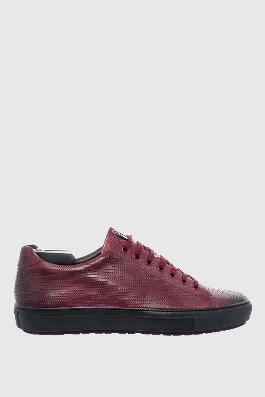 Zilli man burgundy leather sneakers for men купить с ценами и фото 164713 - photo 1