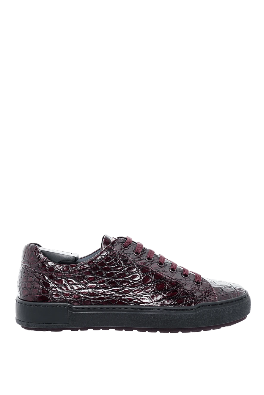 Zilli man crocodile skin sneakers burgundy for men купить с ценами и фото 164726 - photo 1