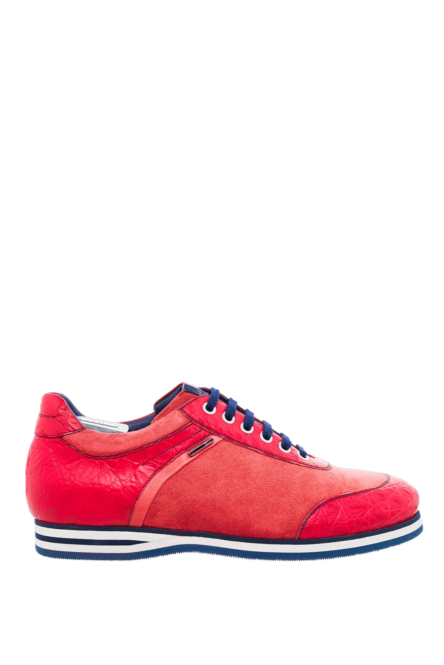 Zilli man red crocodile and polyester sneakers for men купить с ценами и фото 164733 - photo 1