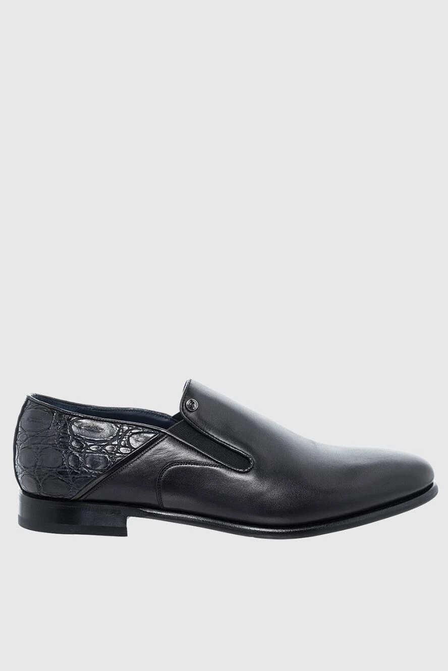 Zilli man black leather and crocodile leather loafers for men купить с ценами и фото 164740 - photo 1