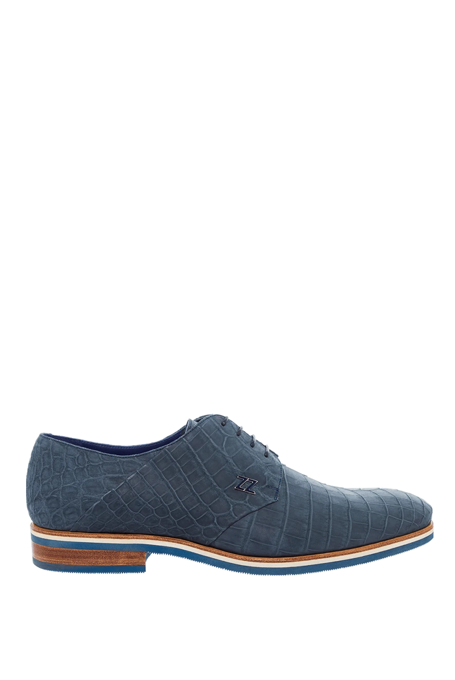 Zilli man blue leather men's shoes купить с ценами и фото 164741 - photo 1