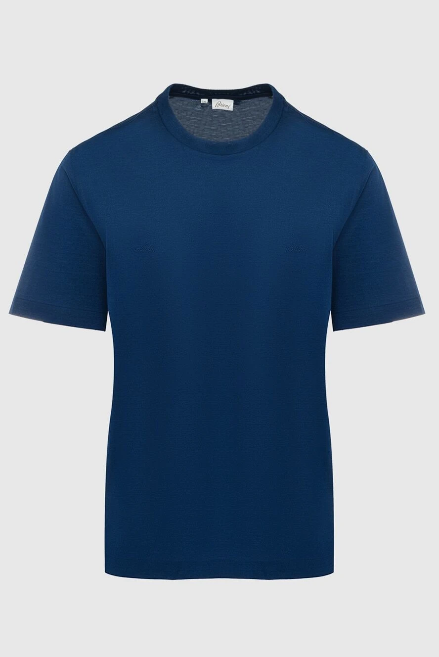 Brioni man cotton t-shirt blue for men купить с ценами и фото 164756 - photo 1