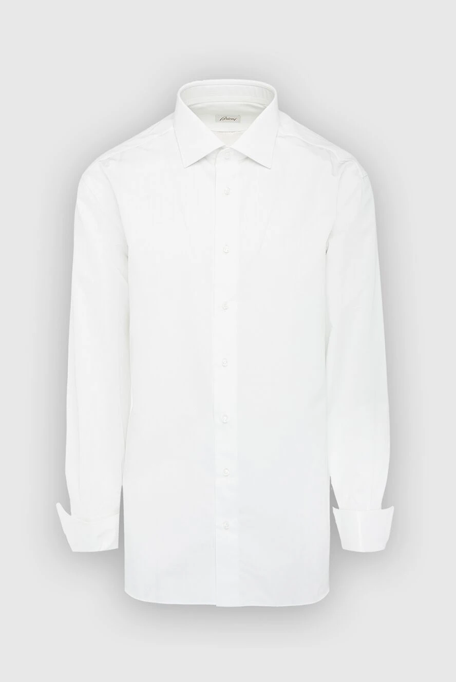 Brioni man white cotton shirt for men купить с ценами и фото 164765 - photo 1