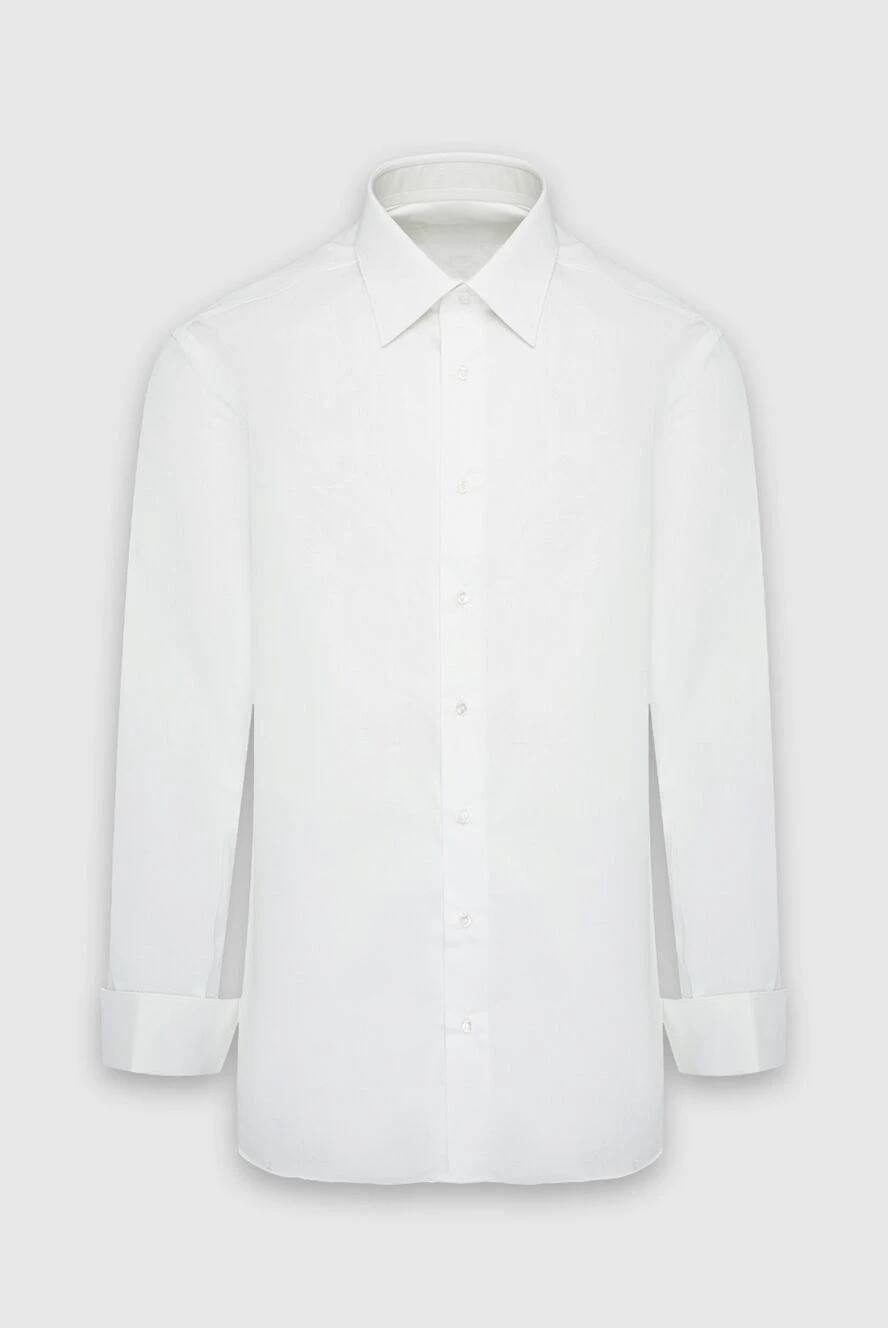 Brioni man white cotton shirt for men купить с ценами и фото 164768 - photo 1