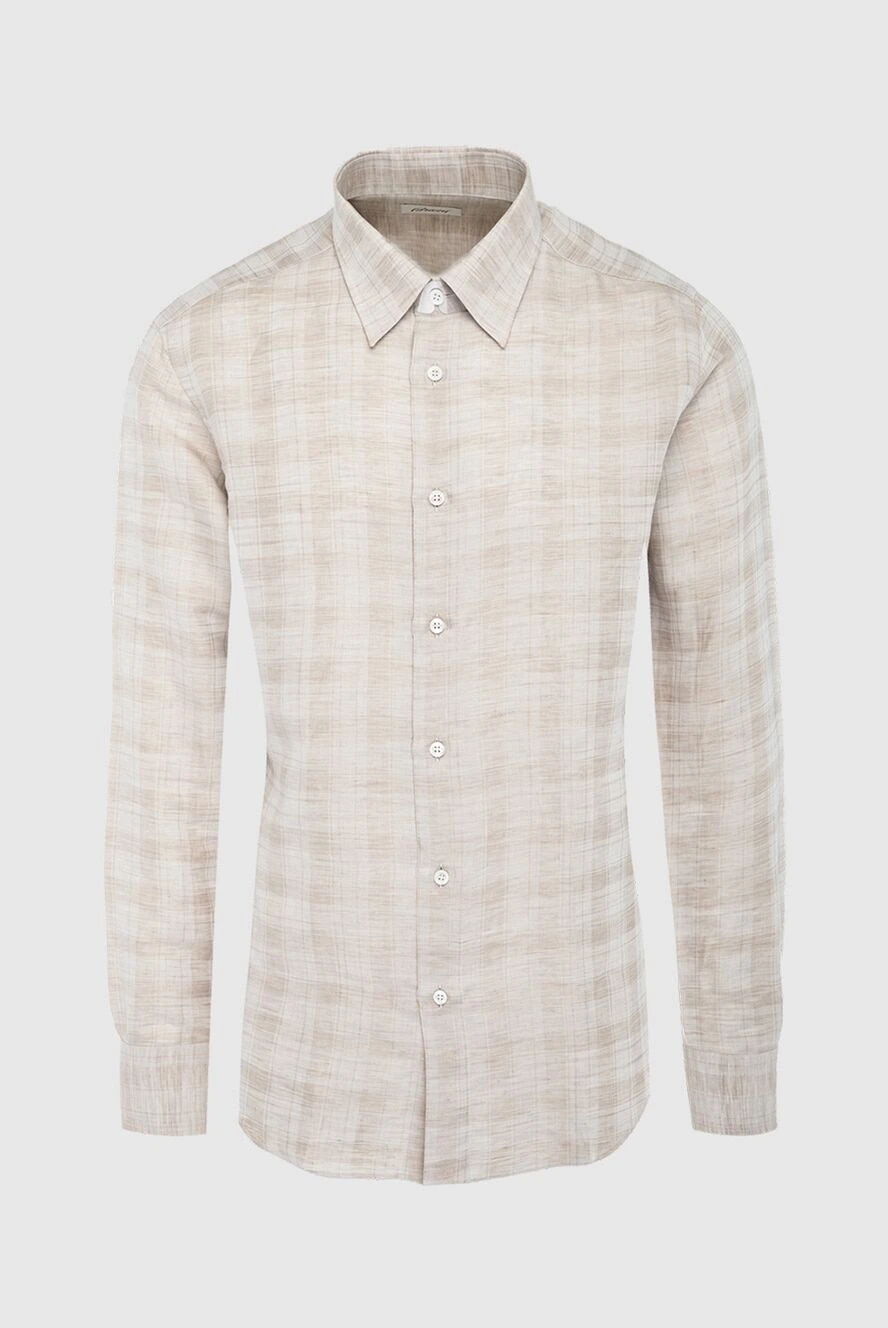 Brioni man men's beige cotton shirt купить с ценами и фото 164770 - photo 1