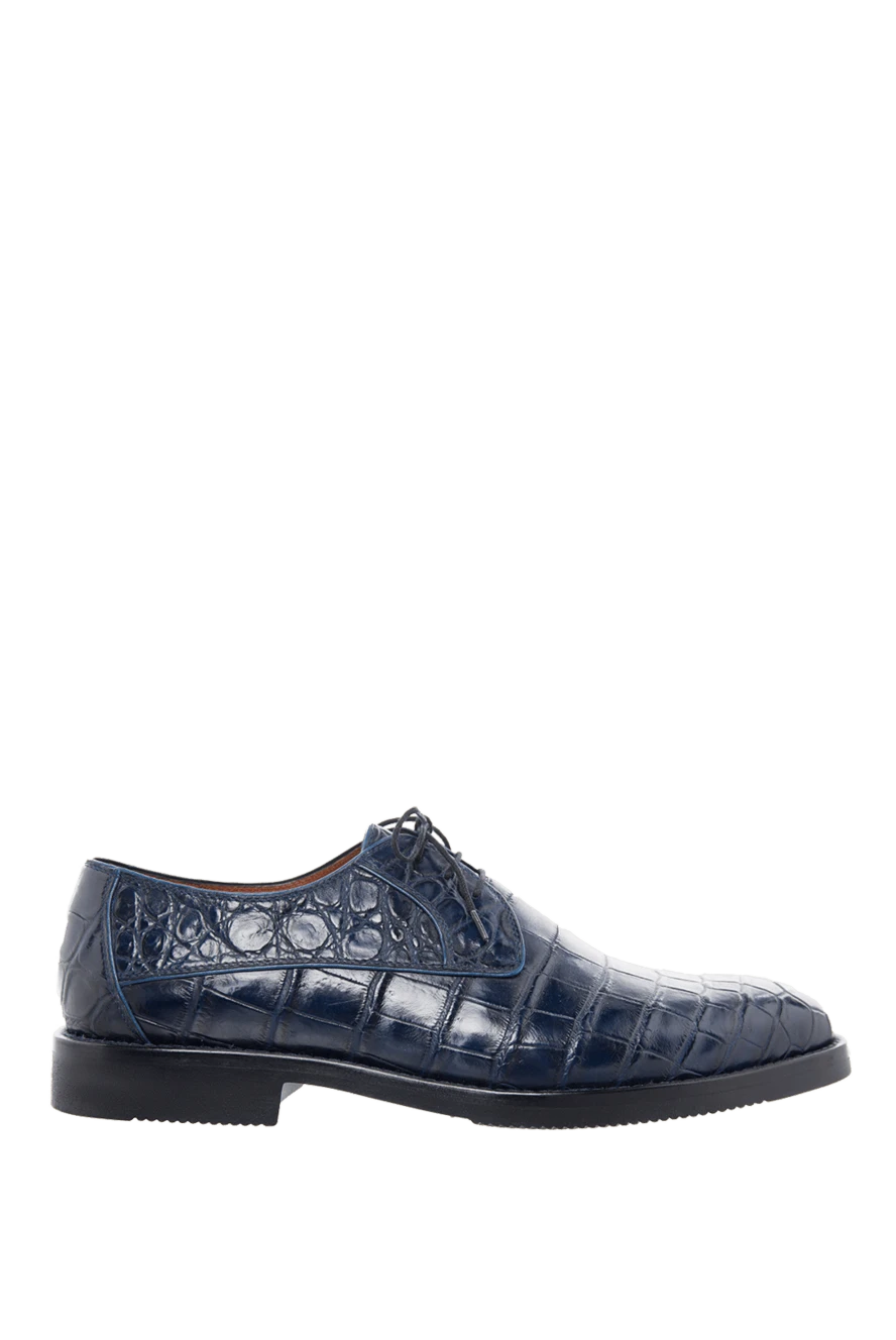 Cesare di Napoli man blue alligator shoes for men купить с ценами и фото 164771 - photo 1