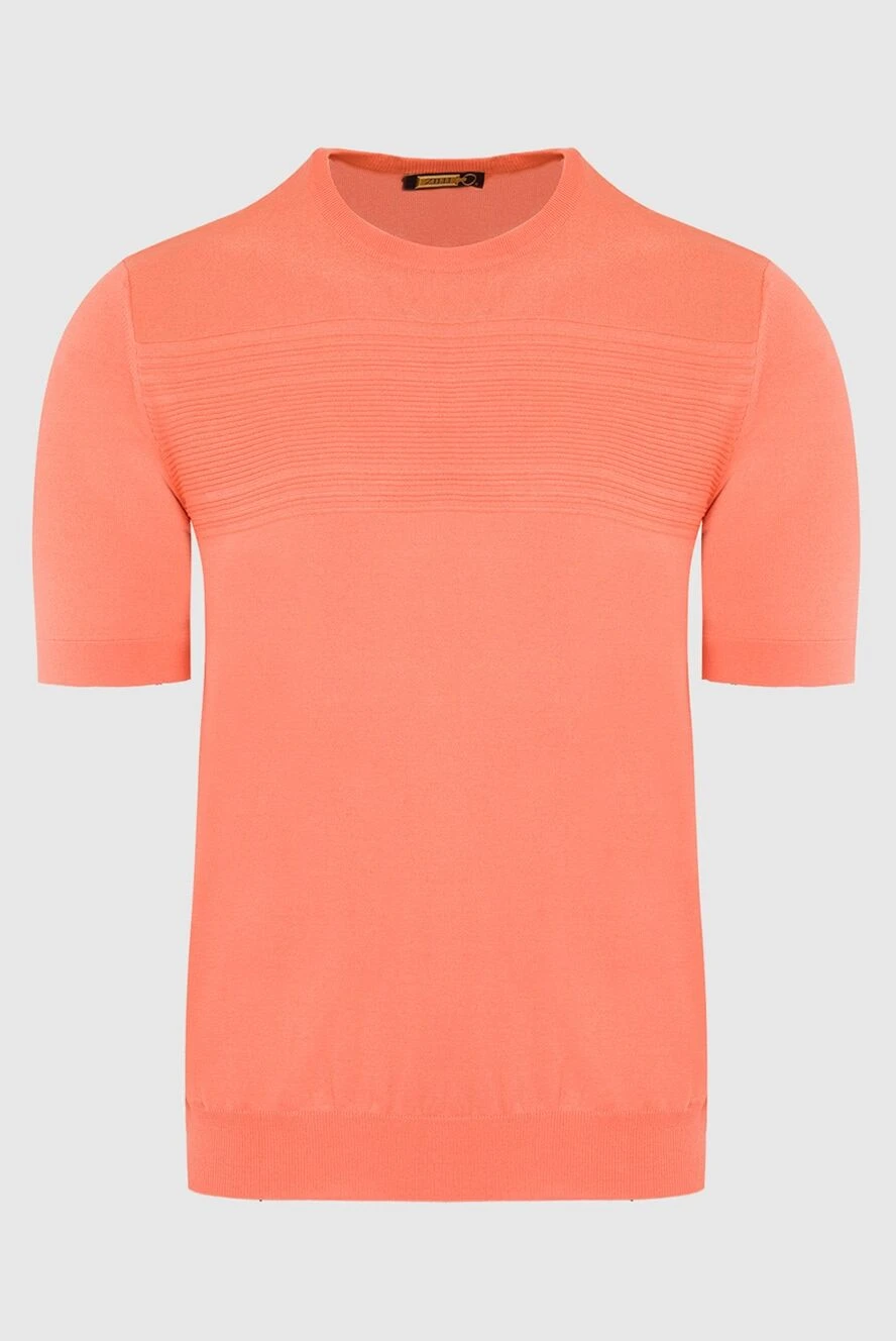 Zilli man cotton and silk short sleeve jumper orange for men купить с ценами и фото 164795 - photo 1