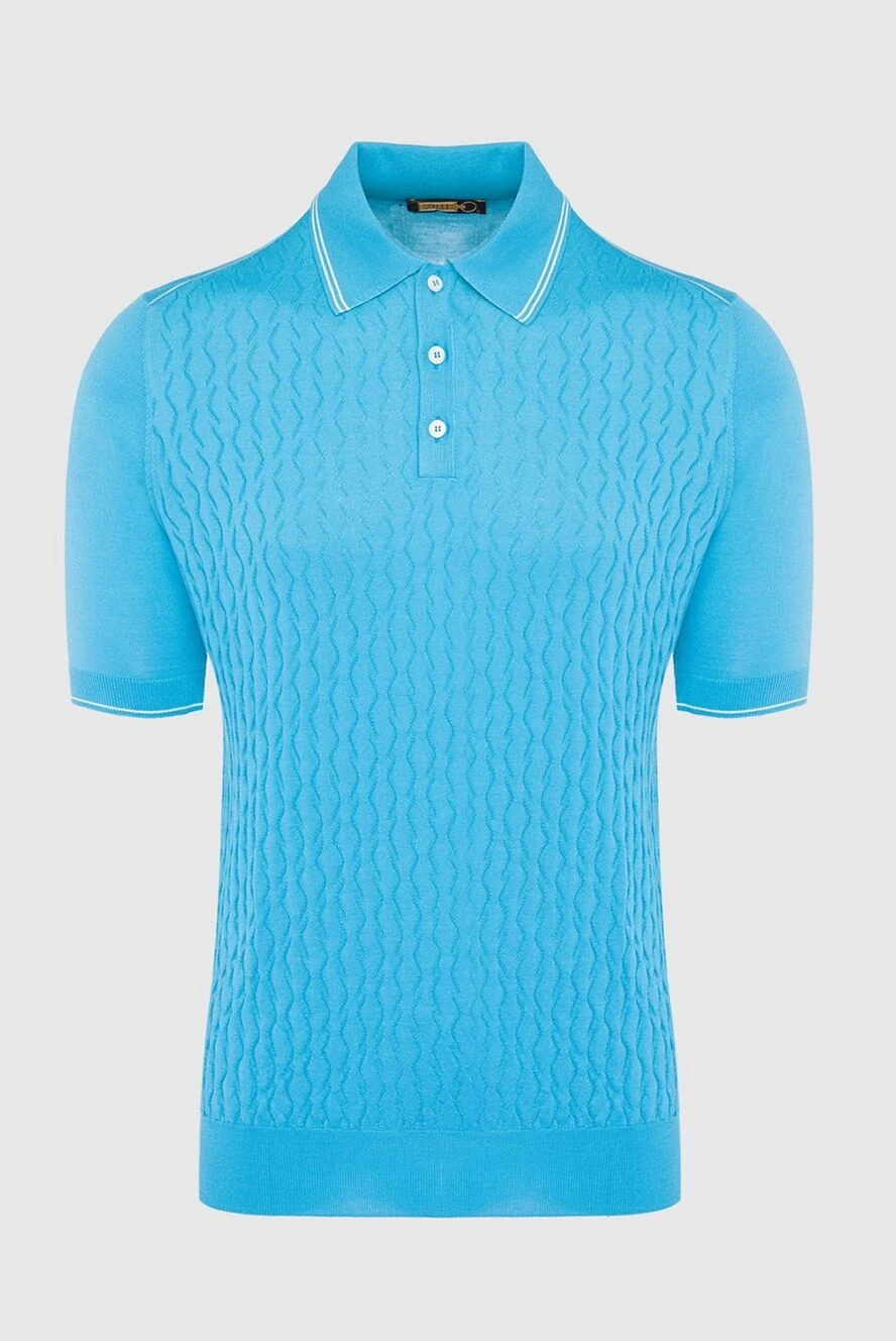 Zilli man blue silk polo for men купить с ценами и фото 164820 - photo 1