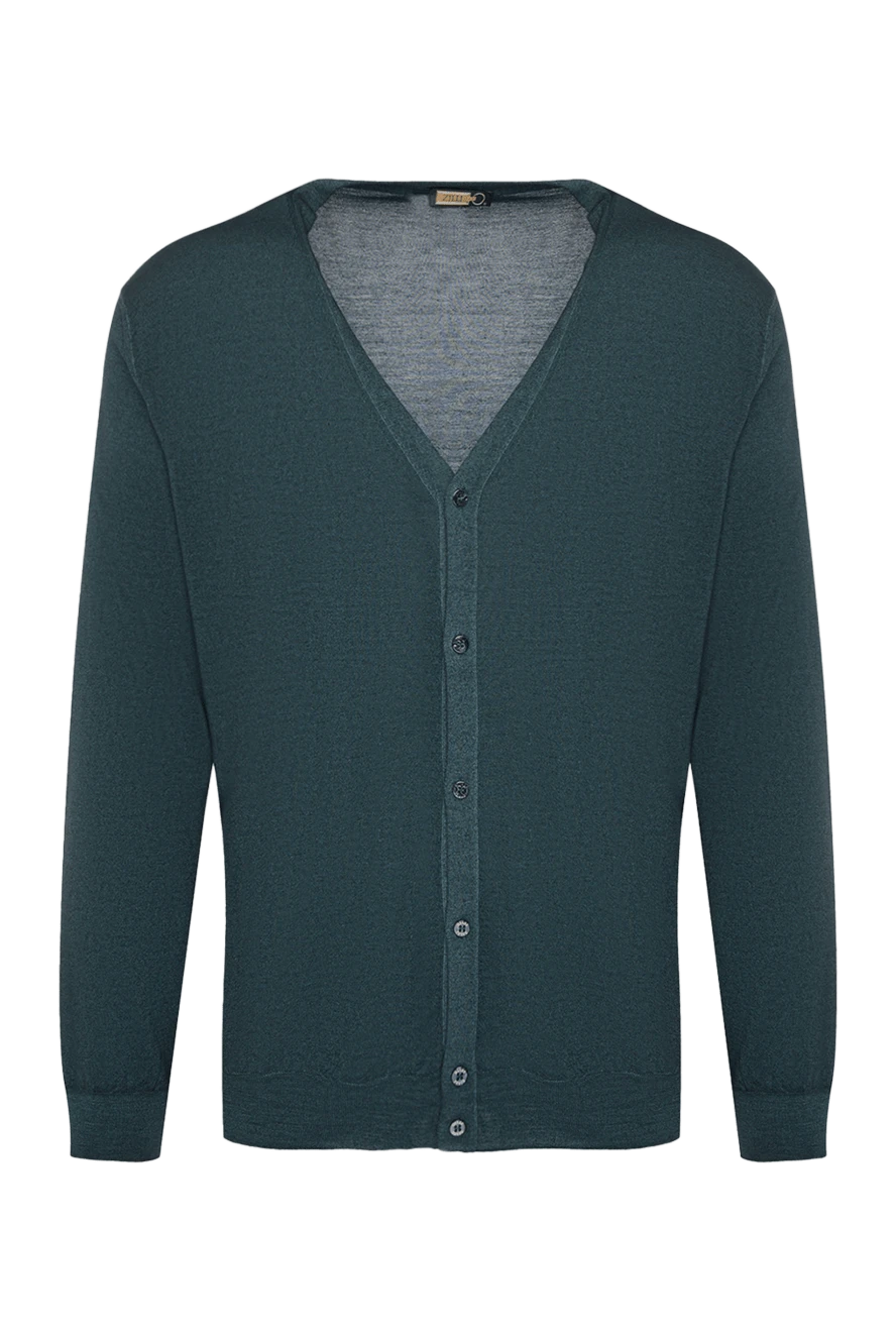 Zilli man men's cashmere and silk cardigan green купить с ценами и фото 164853 - photo 1