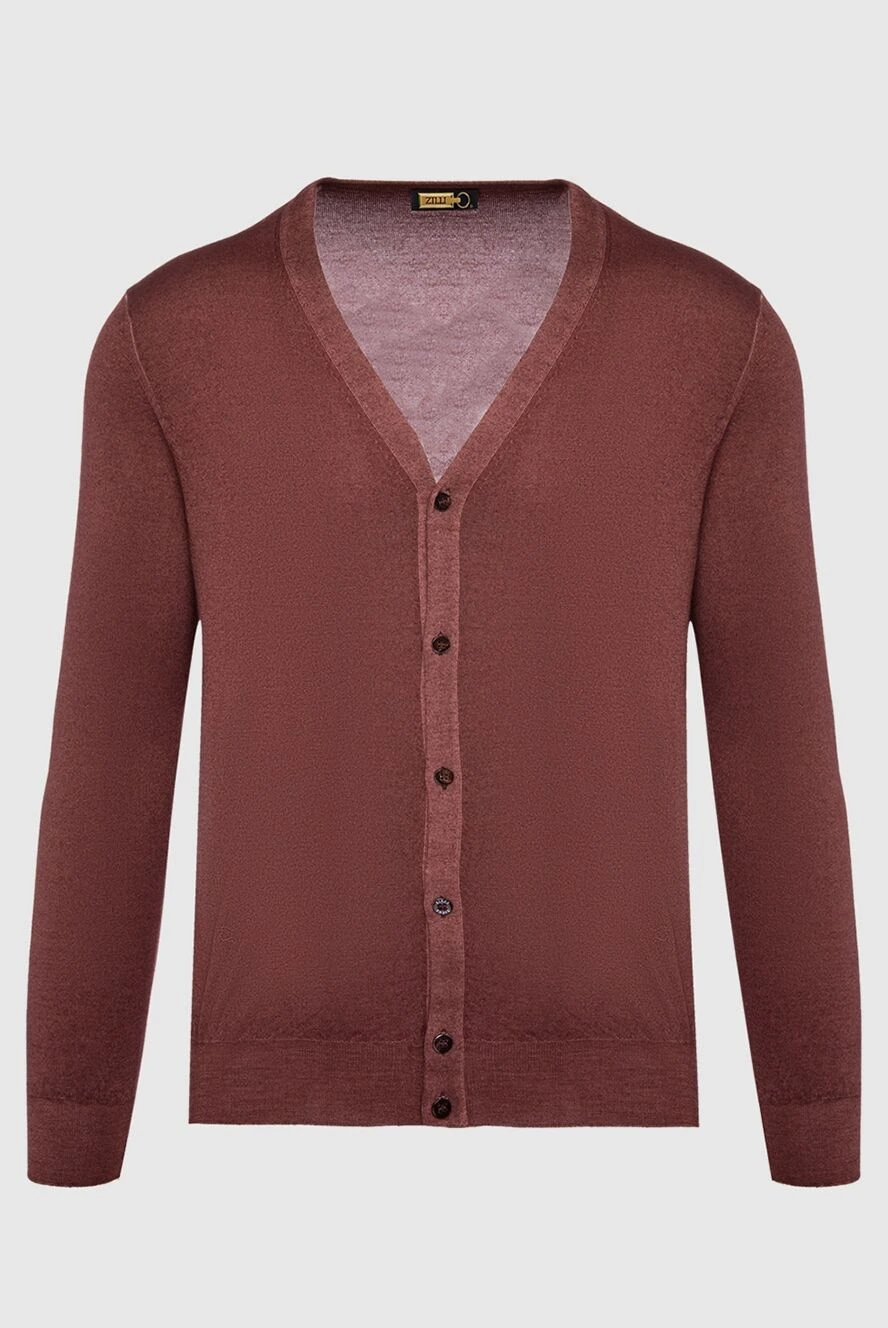 Zilli man men's cardigan made of cashmere and silk, brown купить с ценами и фото 164854 - photo 1