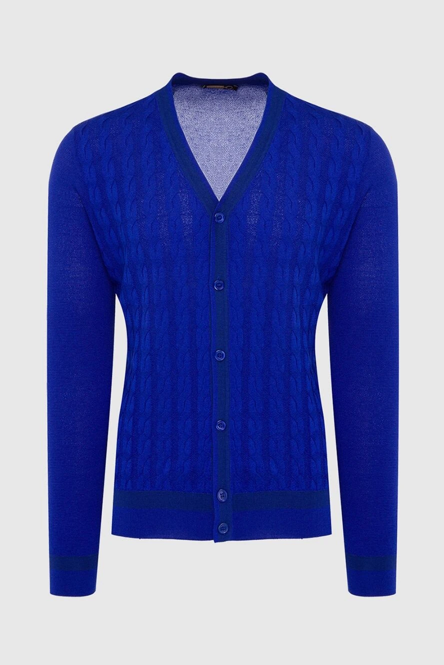 Zilli man men's cardigan made of cotton and silk blue купить с ценами и фото 164855 - photo 1