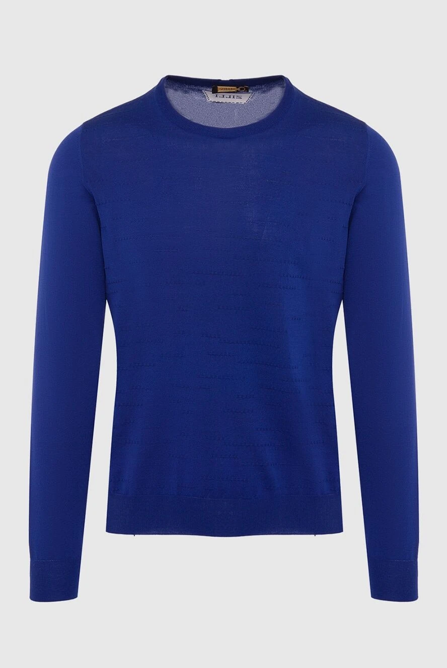 Zilli man silk and cotton jumper blue for men купить с ценами и фото 164865 - photo 1