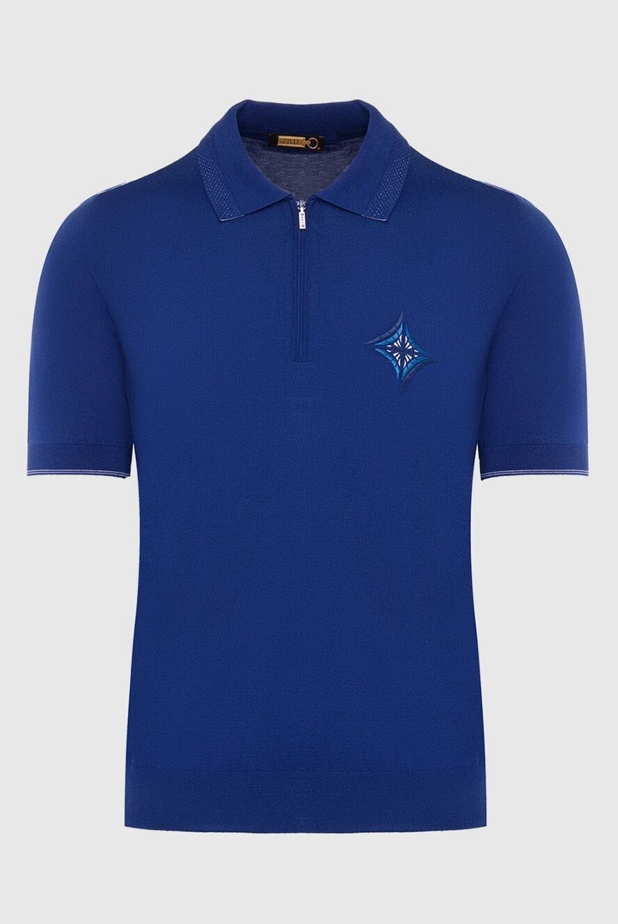 Zilli man cotton and silk polo blue for men купить с ценами и фото 164870 - photo 1