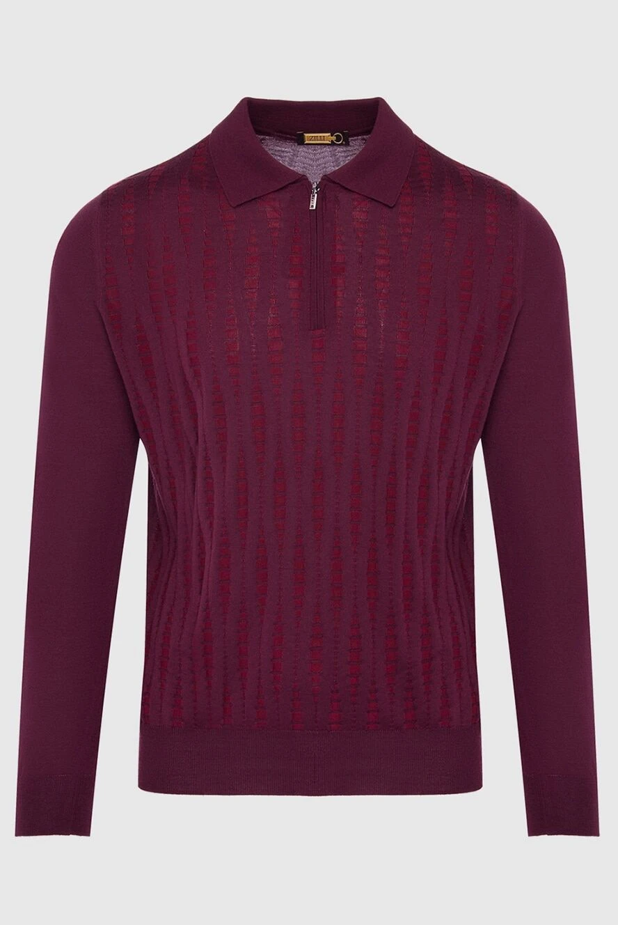 Zilli man long sleeve polo in silk and cashmere burgundy for men купить с ценами и фото 164890 - photo 1