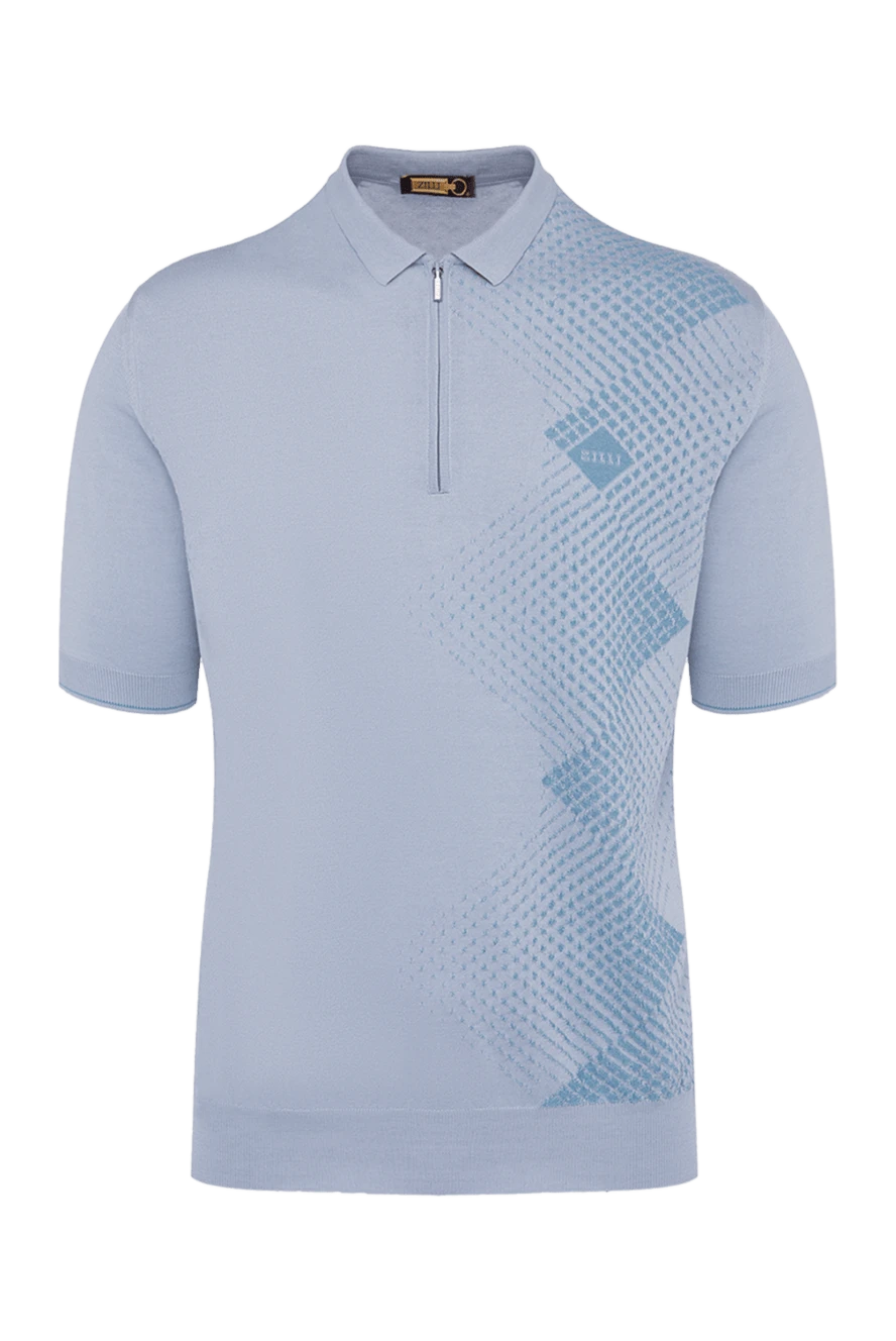 Zilli man cotton and silk polo blue for men купить с ценами и фото 164907 - photo 1